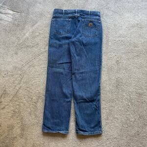 Carhartt Jeans Mens 35x32 Blue Denim Relaxed Fit Cotton Workwear B160 DST